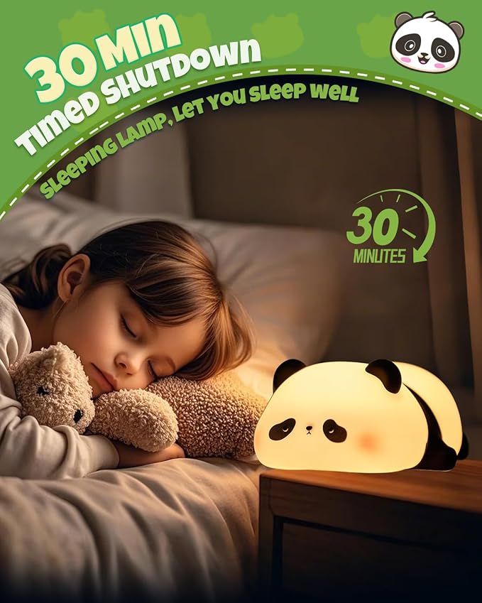Cute Panda Night Light, Animal Lamp, Food Grade Silicone, Rechargeable - Image 4