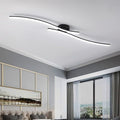 47.24inch Linear Ceiling Light Black Modern LED Ceiling Light Fixture 6000K by HLILCEH-Lighting