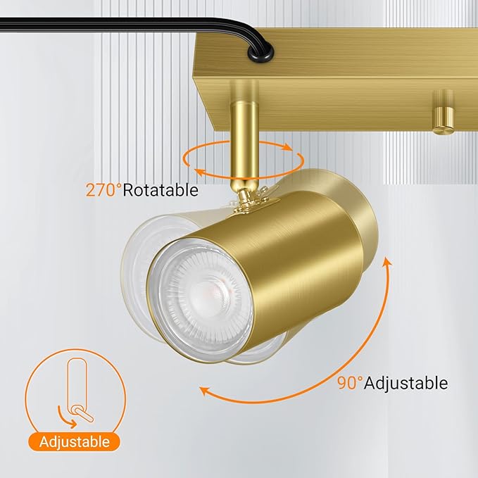 3 Light Track Lighting Kit, Industrial LED Wall Light - Image 4