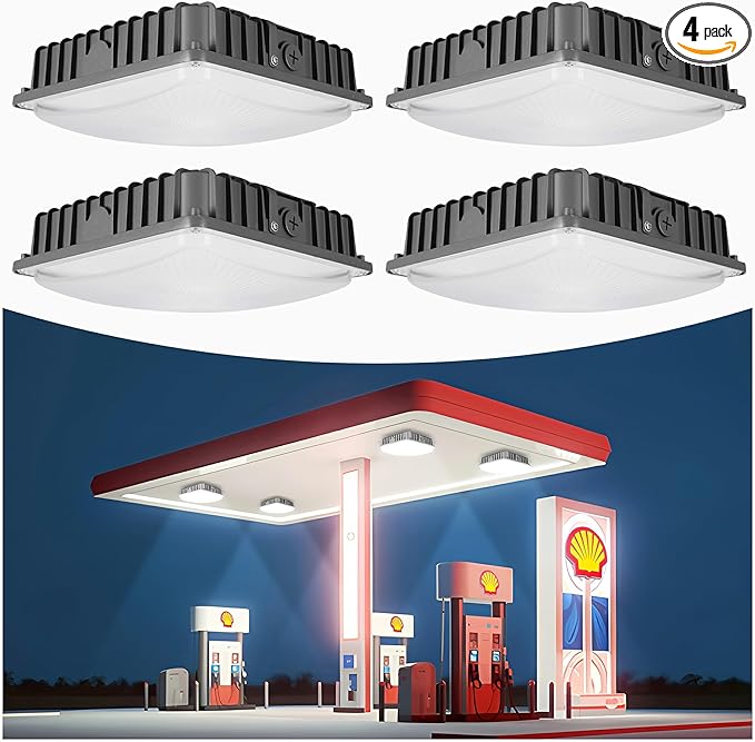 100W LED Canopy Light 4Pack, 5000K Daylight LED Canopy Lights Outdoor, IP65 by Unknown