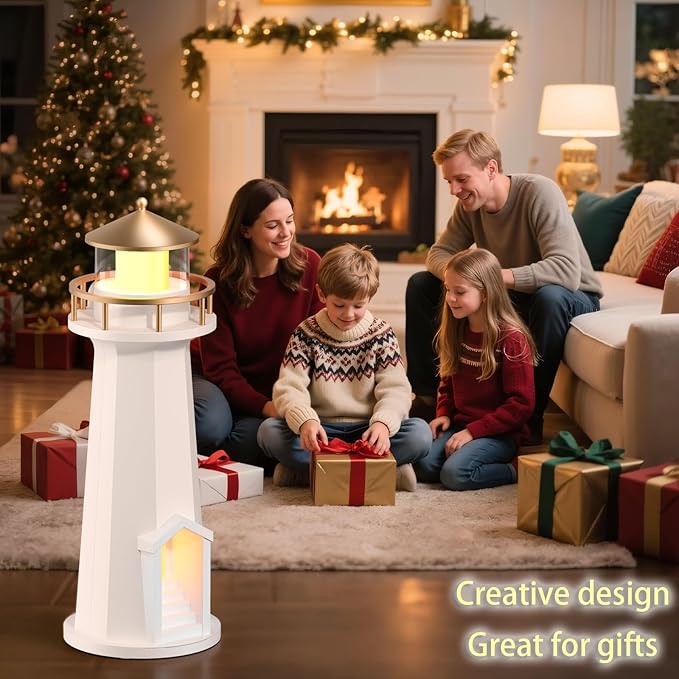 Light House Night Light with Speaker, Moon Projection Lamp, Wireless Phone - Image 7