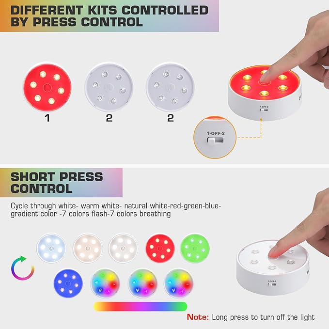 EverBrite Puck Lights With Remote, Rechargeable 2000mAh Linked Sensor Under - Image 3
