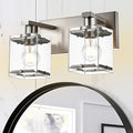 2-Lights Wall Sconce Lighting E26 Bulb Base, Modern Brushed Nickel Bathroom by WINSHENLighting