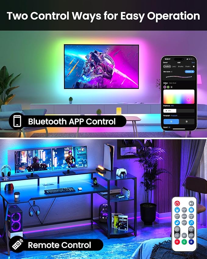 Pak LED Strip Lights 104ft, RGBIC Color Changing Smart Lights - Image 5