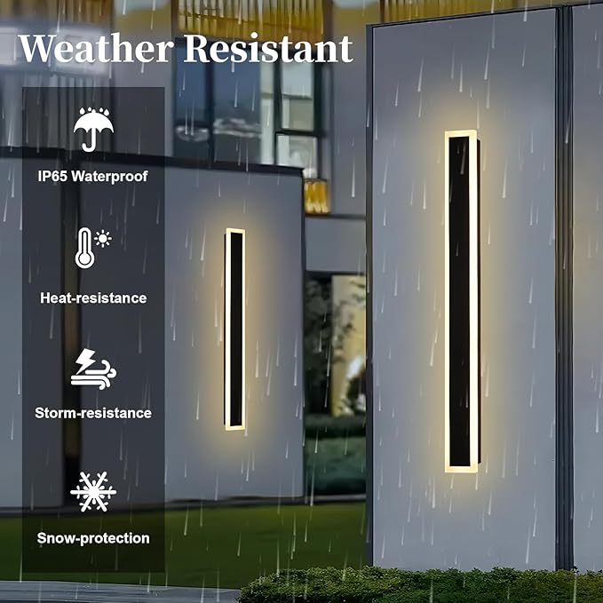 2 Pack Modern Outdoor Wall Lights - Image 2