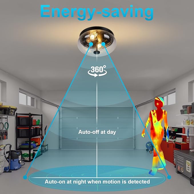 Motion Sensor Outdoor Ceiling Light, Energy Efficient - Image 3