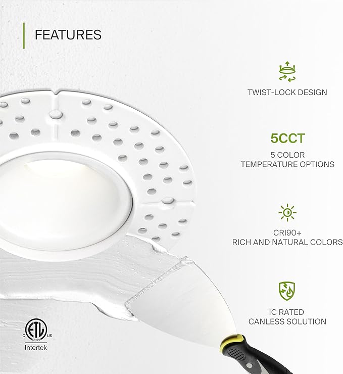 ASD Trimless 1 Inch Recessed LED Lights, 7W 120V Triac Round Commercial - Image 3