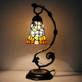 Tiffany Lamp Stained Glass Desk Reading Bedside Light, Metal Leaf Table Lamp by ANYONGLU