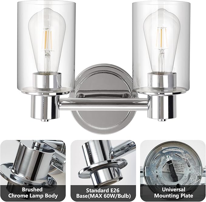 2 Light Bathroom Wall Sconce Light Fixtures - Image 6