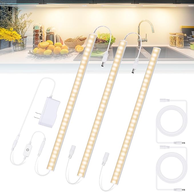 3PCS x 12inch Under-Counter Light Fixtures, LED Cabinet Lights by Jusjubr