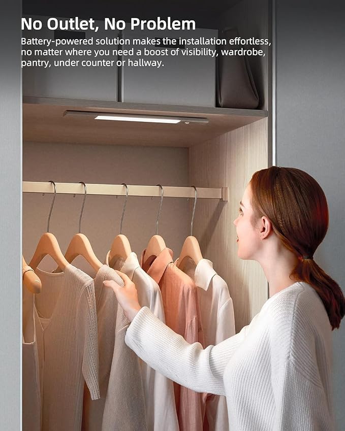 EZVALO 48 LED Under Cabinet Lighting, Motion Sensor Closet Light - Image 3