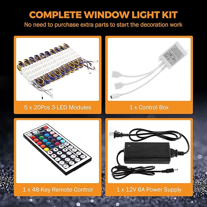 BEAMNOVA 50Ft Commercial RGB Storefront Light Kit - Image 2