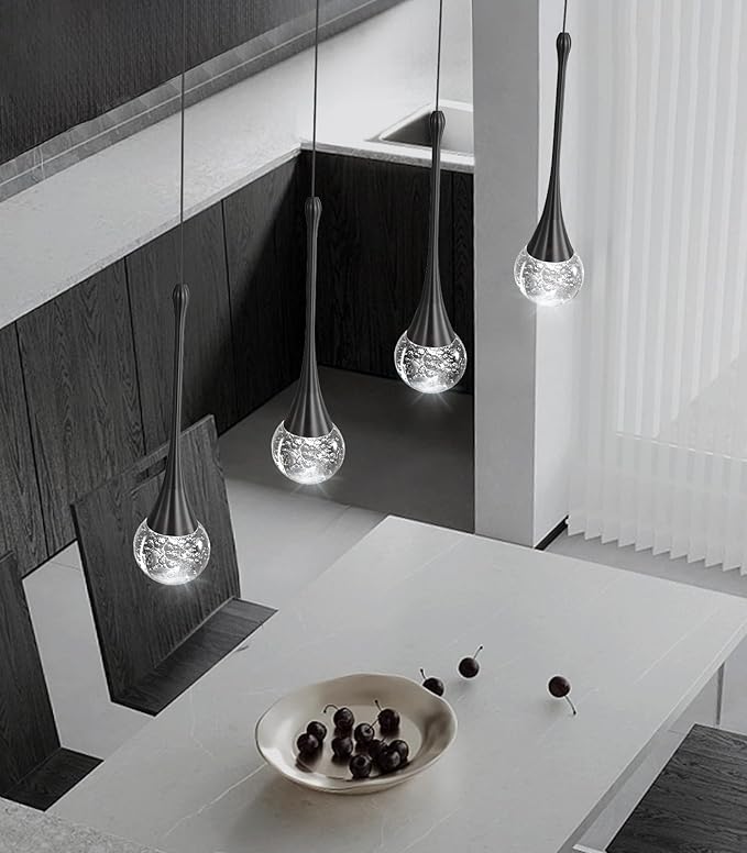 4-Lights Modern Pendant Lights for Kitchen Island LED Dimmable Crystal Glam - Image 8