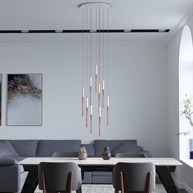 ALTAIR 9 Mini Pendant Lighting White-Copper - Image 4