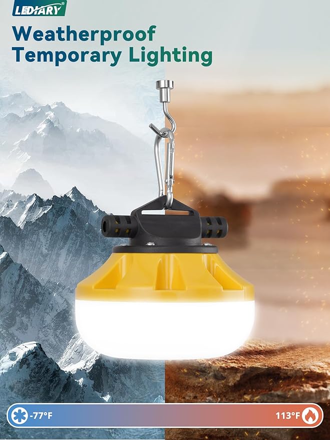 LEDIARY 100FT LED Construction String Lights, 100W 10000LM String Work Light - Image 6