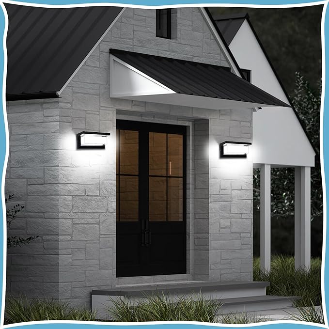 6000K Porch Lights Outdoor, 18W 1800LM LED Wall Light, IP65 Waterproof - Image 9