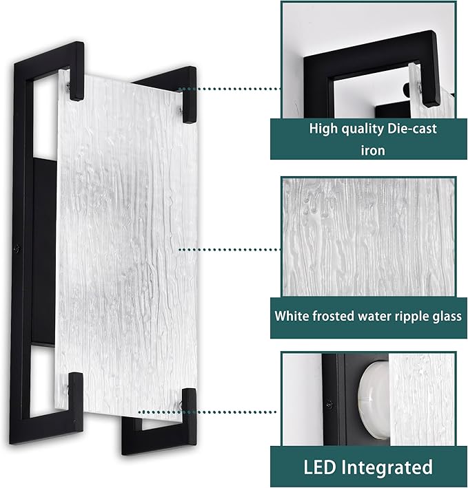 Alighting Modern Black LED Outdoor Wall Sconce – Waterproof Exterior Lighting - Image 6