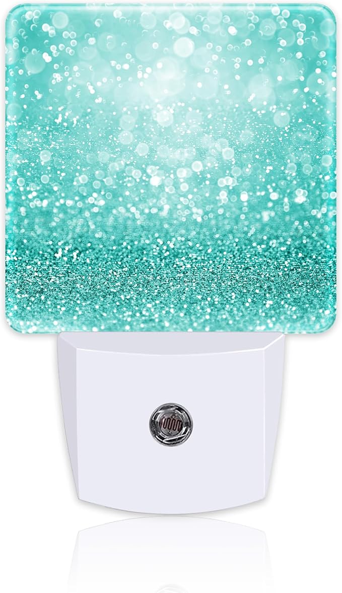 Teal Turquoise Glitter Night Light Plug into Wall, 0.5w Energy Saving Sleep by sndheke