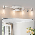 4-Light Modern Vanity Light Fixtures Over Mirror, Brushed Nickel Bathroom Light by Esfos