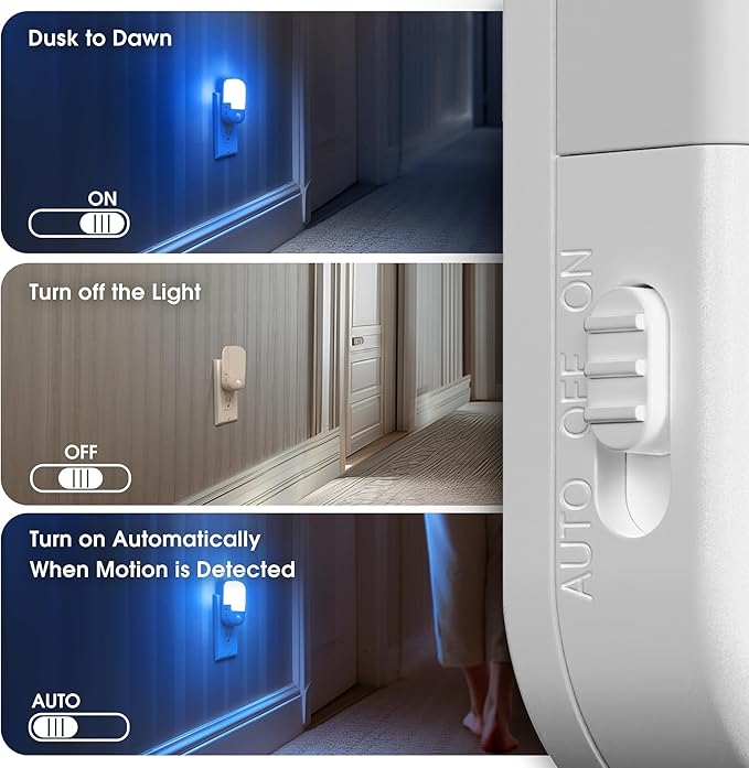 Briignite Blue Motion Sensor Dusk to Dawn Dimmable Led Night Light 2Pack - Image 4