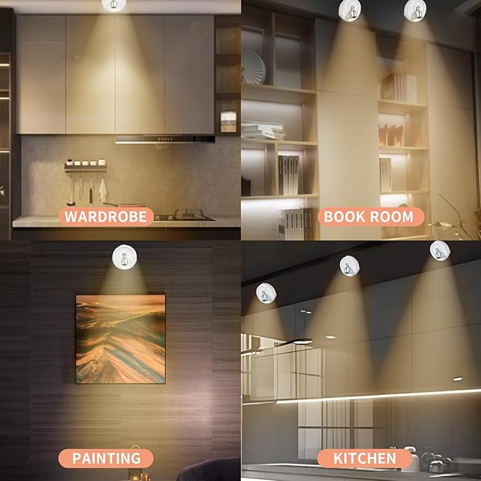 Wireless Spot Light, Battery Operated Picture Lights Mini Accent Lights Indoor - Image 7