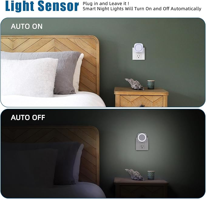 White Night Lights Plug into Wall, 4 Packs Dimmable Night Light - Image 4