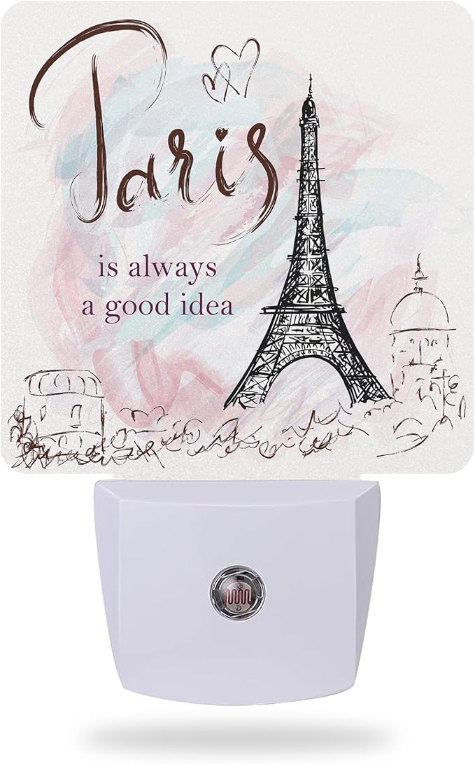 Eiffel Tower Night Light, Paris Night Lights Plug into Wall by AOWULA