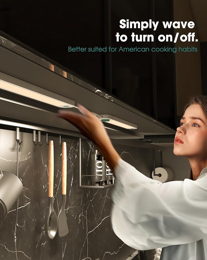 ASOKO Under Cabinet Lights, Motion Sensor Lights Plug in, Warm 2700k Dimmable - Image 3