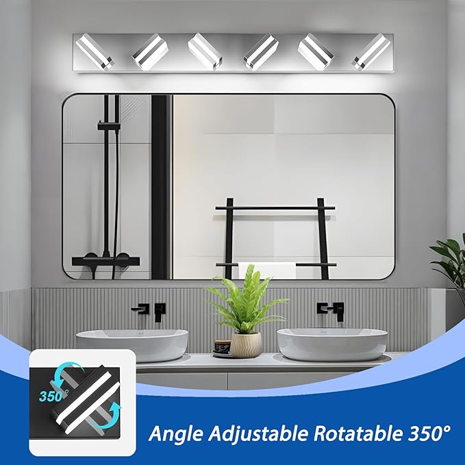 IZORRO LED Modern Bathroom Lights Fixtures, Chrome Acrylic Wall Lighting - Image 2