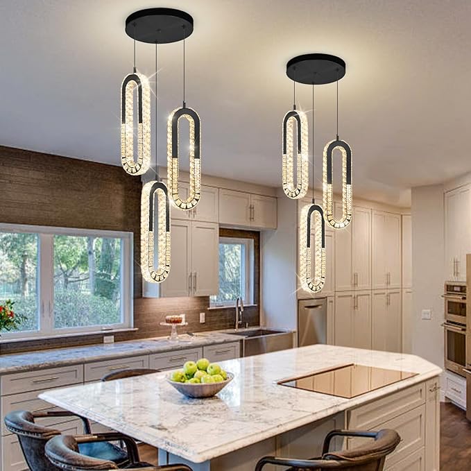 3-Light Pendant Lighting, Dining Room Chandelier Light Fixture Modern Hanging - Image 6