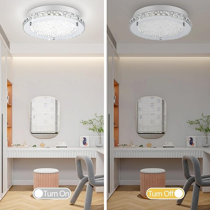 Crystal Flush Mount Ceiling Light Fixture 13.8" Hallway Lighting Fixtures - Image 5