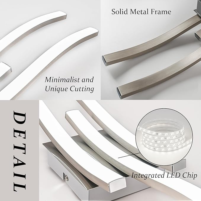EDISLIVE Modern Dimmable LED Ceiling Light Curved 3 Light 22.5 in Minimalist - Image 4