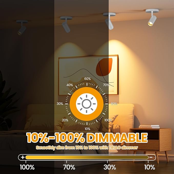 10W Zoomable 5-Color LED Ceiling Spotlight White Directional Ceiling Light - Image 4