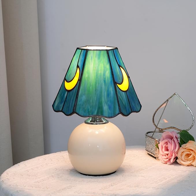 Tiffany Lamp - Mushroom Stained Glass Table Lamp 7.5x7.5x11 Inches - Mushroom - Image 7