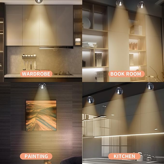 4-Pack Wireless LED Spotlight, Battery Powered Picture Lights, Plants Spot Light - Image 7