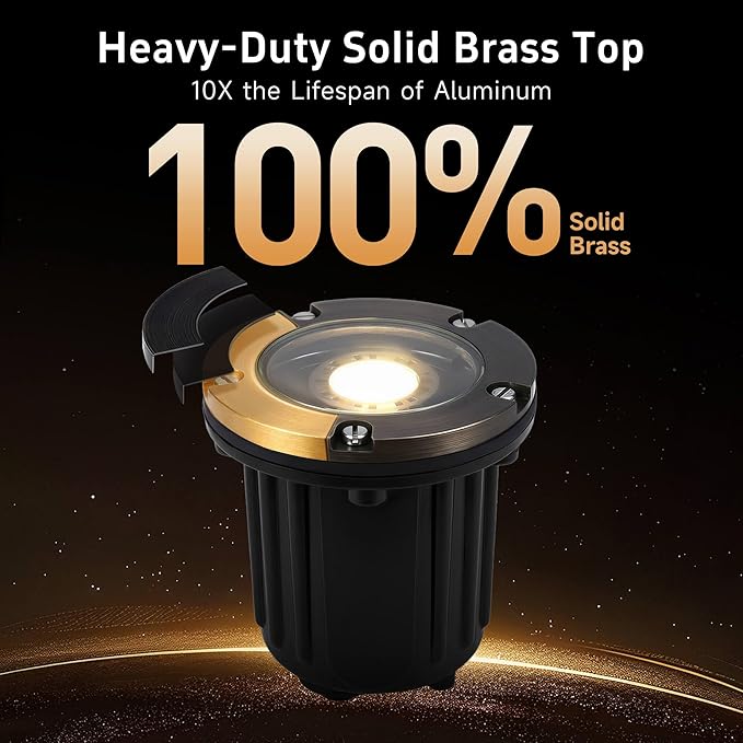 Gardenreet LED Well Lights Brass - Image 3