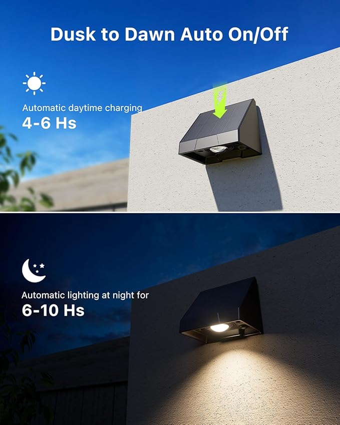 8 Pack Solar Powered Fence Lights Outdoor Wall Mount Decorative Waterproof Down - Image 5