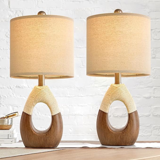 OYEARS Boho Table Lamps Bedroom Living Room Set 2, Suitable - Image 5
