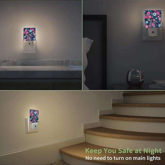 Flower Pink Night Light, Floral Night Light Plug into Wall - Image 7
