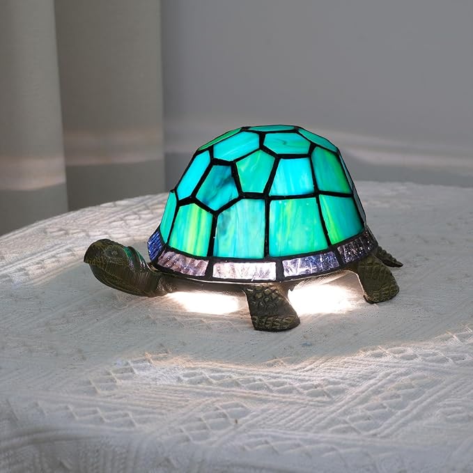 Turtle Night Light Tiffany Style Stained Glass Accent Lamp Kids Gifts Bedside - Image 2