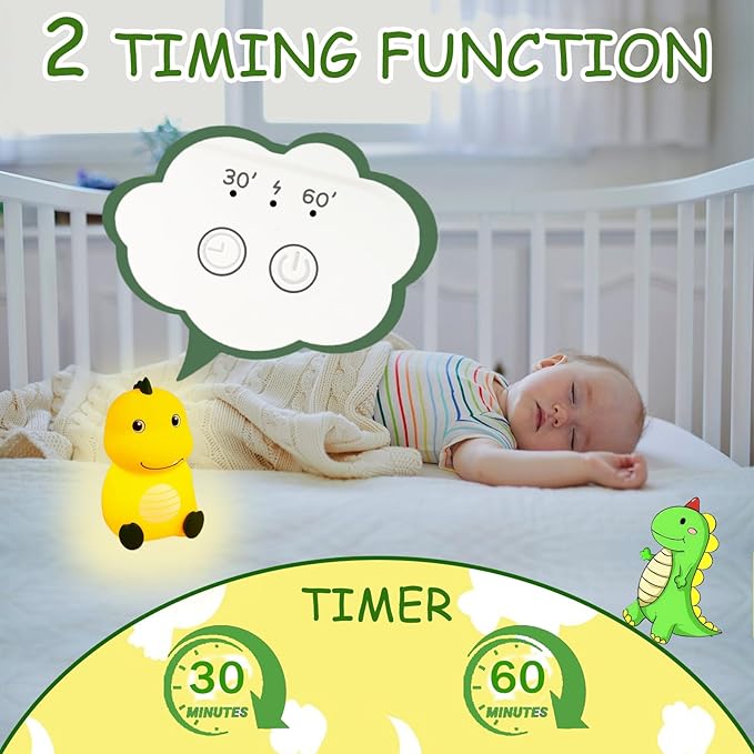 Night Light for Kids Cute Dinosaur Night Light, 16 Colors Silicone Dimmable - Image 5