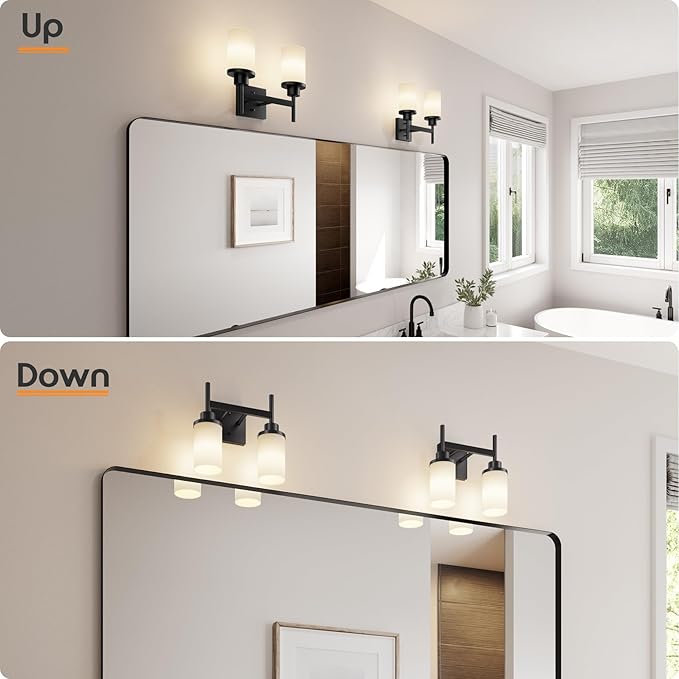 Wall Light Fixtures Matte Black Bathroom Vanity Lights Over Mirror - Image 3