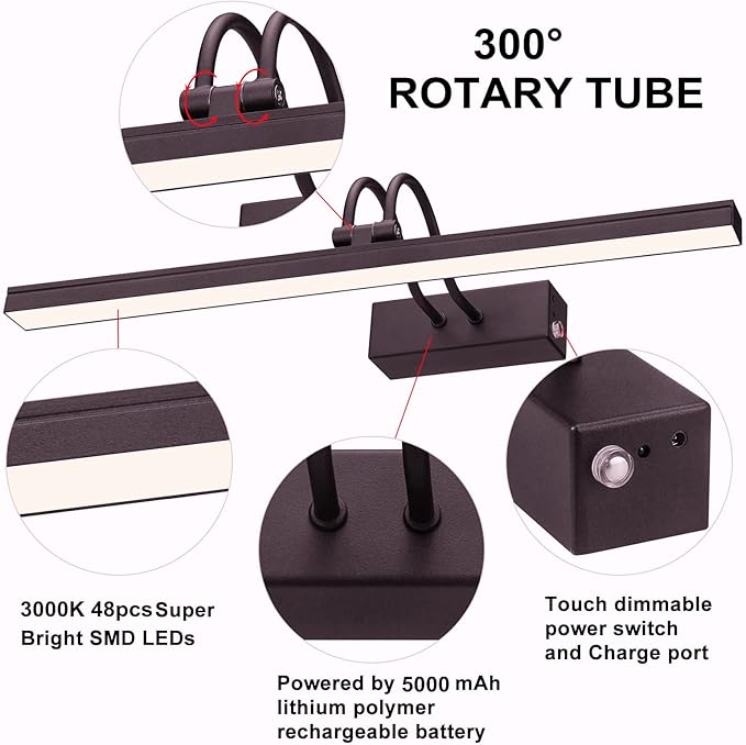 FUNCHDAY Picture Light Wireless, Rechargeable Battery Operated Painting Light - Image 6