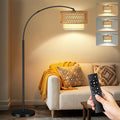 Arc Floor Lamp for Living Room, Rattan Boho Floor Lamp by LAMP