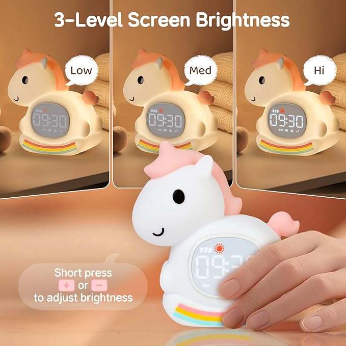 Cute Alarm Clock for Kids with Night Light, Sleep Training Clock Time to Wake - Image 6