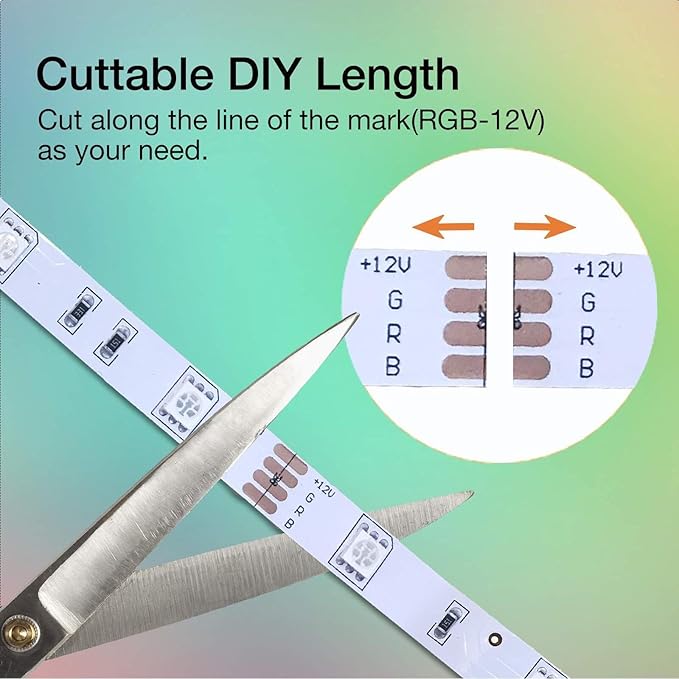 VOLIVO LED Strip Lights 50 FT, Color Changing Led Light Strips Kit - Image 6