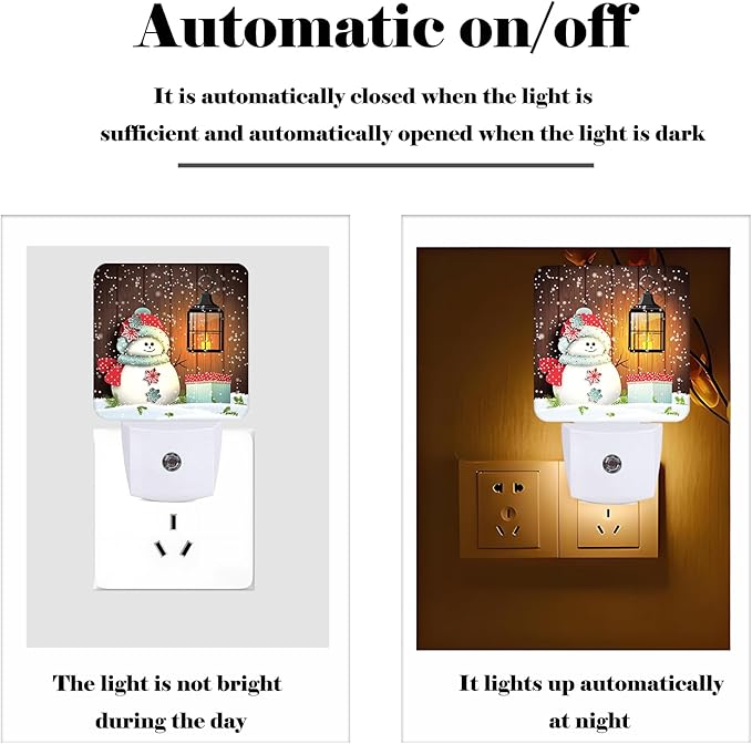 Cute Snowman Night Light, Plug-in Night Lights - Image 3