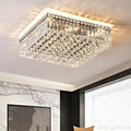 12-Lights Black Crystal Flush Mount Ceiling Light Fixtures, Elegant Crystal by CEENLI