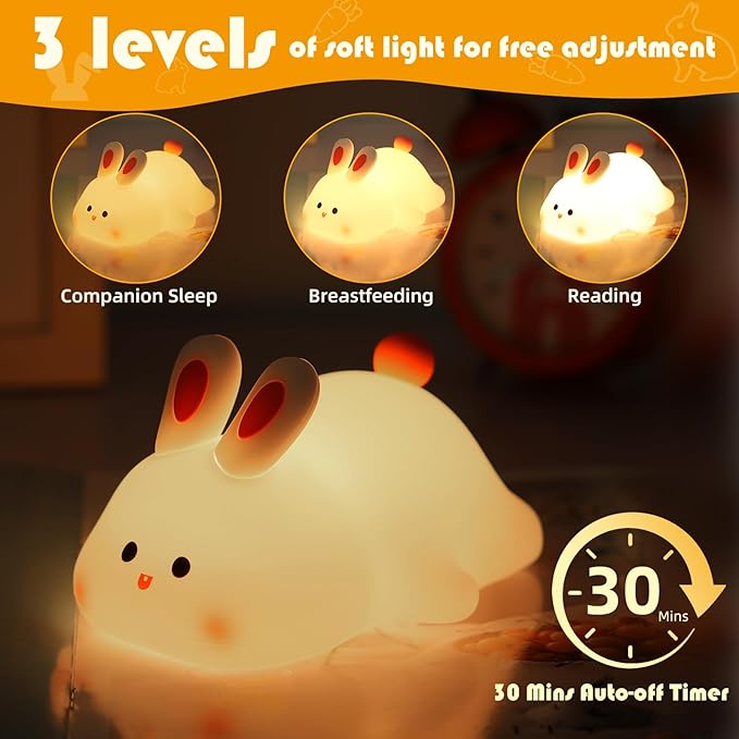 YISUN Bunny Night Light, Cute Silicone Nightlight - Image 6