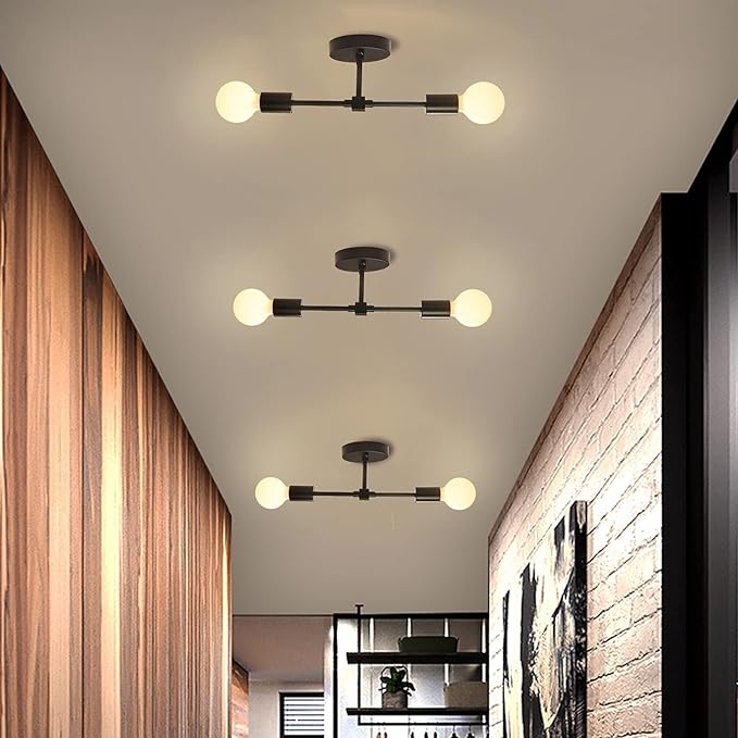 2-Lights Matte Black Bathroom Vanity Wall Sconce Modern Industrial Wall Lamp - Image 7